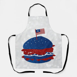 Tablier Hamburger 4 juillet Paillettes