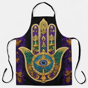 Tablier Hamsa Troisième Œil Orné en Or