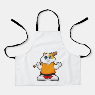 Tablier Hamster au baseball avec batte de baseball