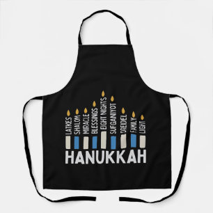 Tablier Hanoukka Juif de la fête juive Menorah Juif
