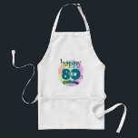 Tablier Happy 80th Birthday<br><div class="desc">Gelukkige 80ste verjaardag. Verjaardags ontwerp voor een 80 jarige. Regenboog kleuren. 80 est à de kleur blauw. Ook verkrijgbaar op andere producten.</div>