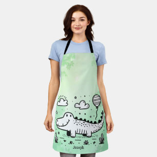 Tablier Happy Alligator avec ballon - Cute Nursery Art