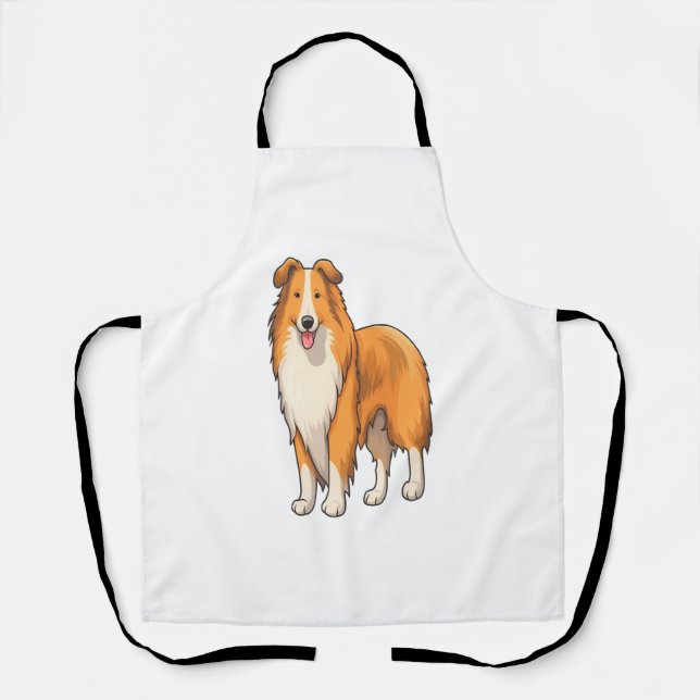 Tablier Happy Cartoon Rough Collie (Recto)