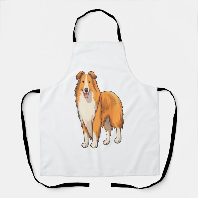 Tablier Happy Cartoon Rough Collie (Recto)