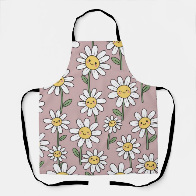 Tablier Happy Daisies Pattern - Cute Floral Design (Recto)