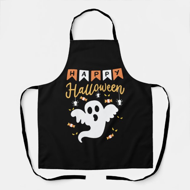 Tablier Happy Halloween Ghost Halloween Costume (Recto)
