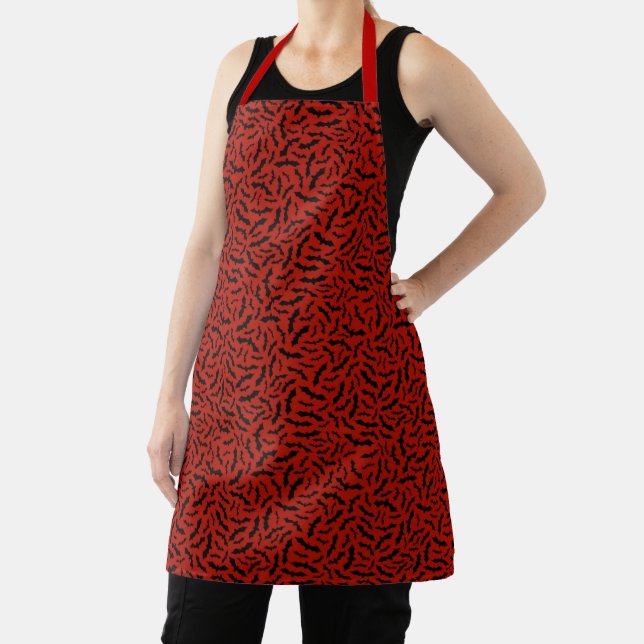 Tablier Happy Halloween Red Bat tendance (Insitu)