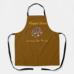 Tablier Happy Hour Around The World Brun