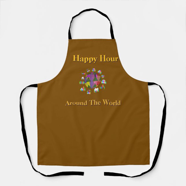 Tablier Happy Hour Around The World Brun (Recto)