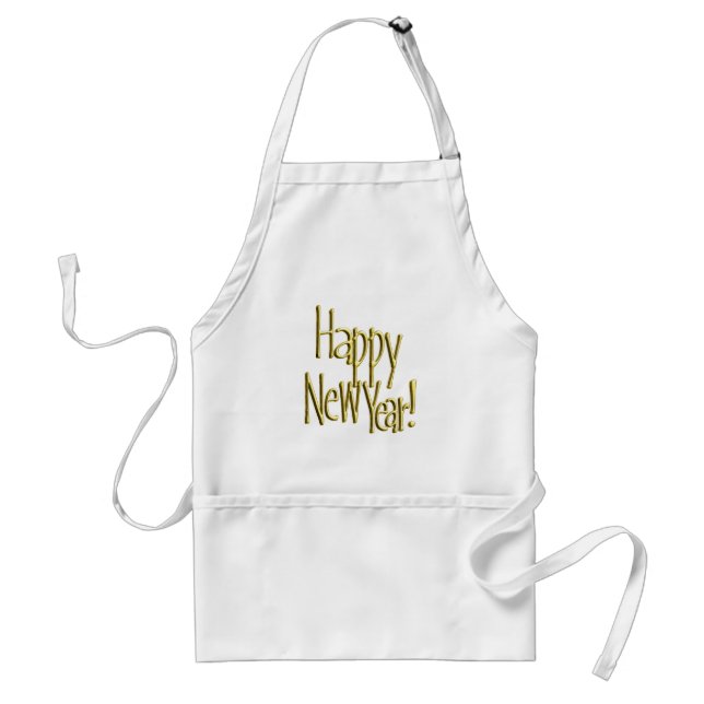 Tablier Happy New Year - Gold Text (Devant)