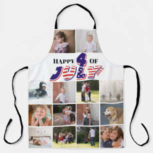Tablier Happy Quart Juillet photo collage Apron