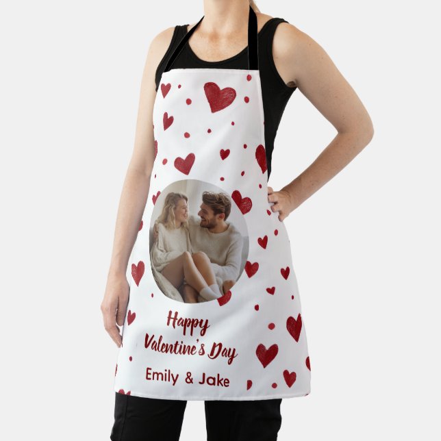 Tablier Happy Valentine's Day Custom Photo Apron  (Insitu)