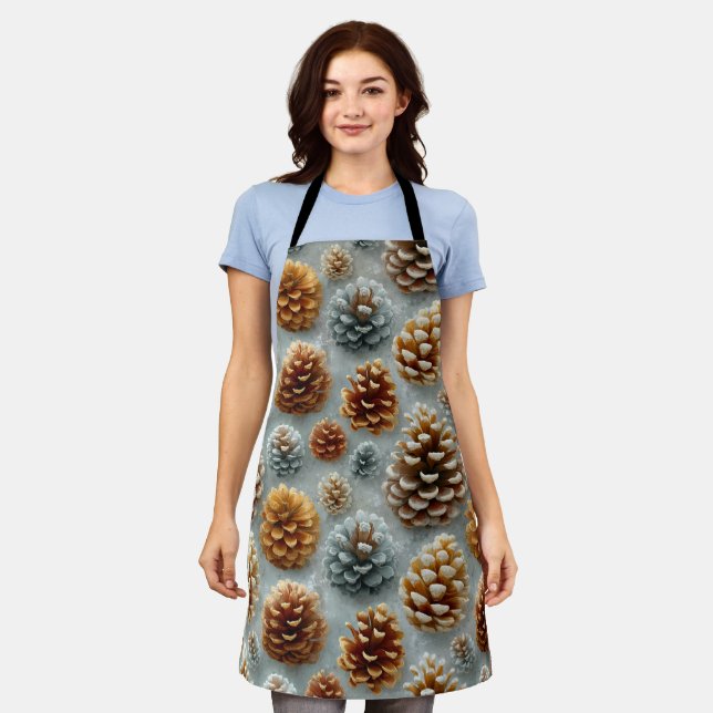 Tablier Harmonie des Pinecones d'hiver (Porté)