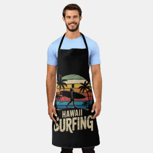 Tablier hawaii surf rétro - surfeur de plage vintage au co