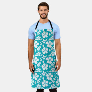TABLIER HAWAIIAN HULA (HIBISCUS) TURQUOISE