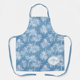 Tablier Hawaiian Palm Tree Silhouette Motif Blue ID1093