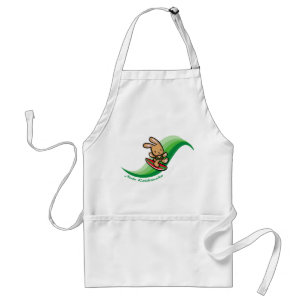Tablier Hawaiian Surfing Bunny Holiday Green Cartoon Band