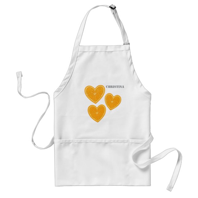 Tablier Heart Orange Apron – Cute Citrus Kitchen Gift (Devant)