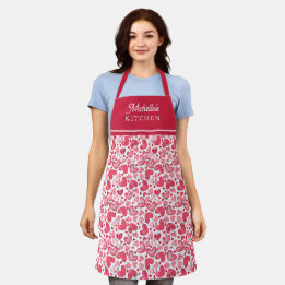 Tablier Heart Pattern Valentines Day Apron Gift