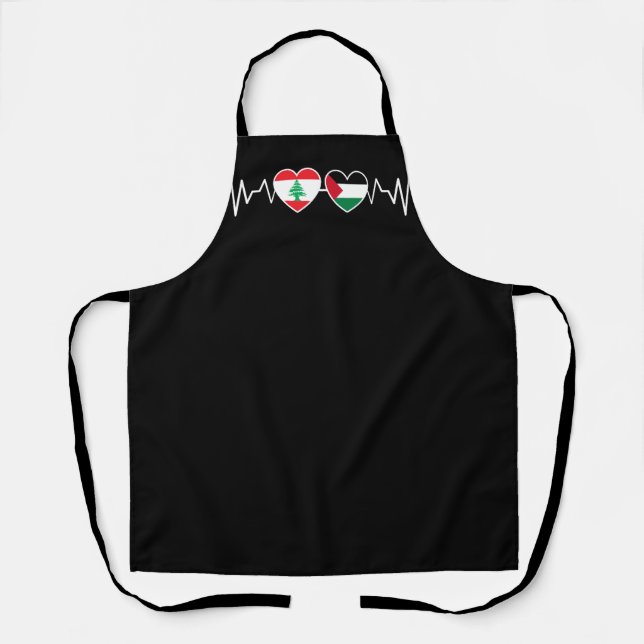 Tablier Heartbeat Lebanon Palestine Unity drapeaux. (Recto)