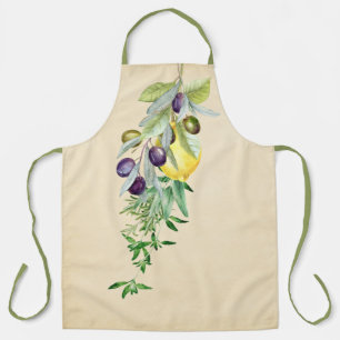 Tablier Herbes toscanes Citrons Olives Apron