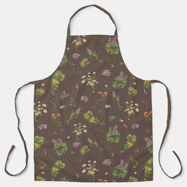 Tablier Herbs in Autumn apron. (Recto)