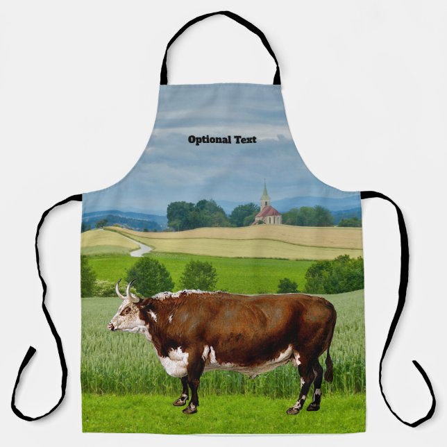 Tablier Hereford Bull dans Field  (Recto)
