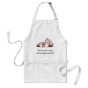Tablier hérisson de bébé avec le petit gâteau crawly