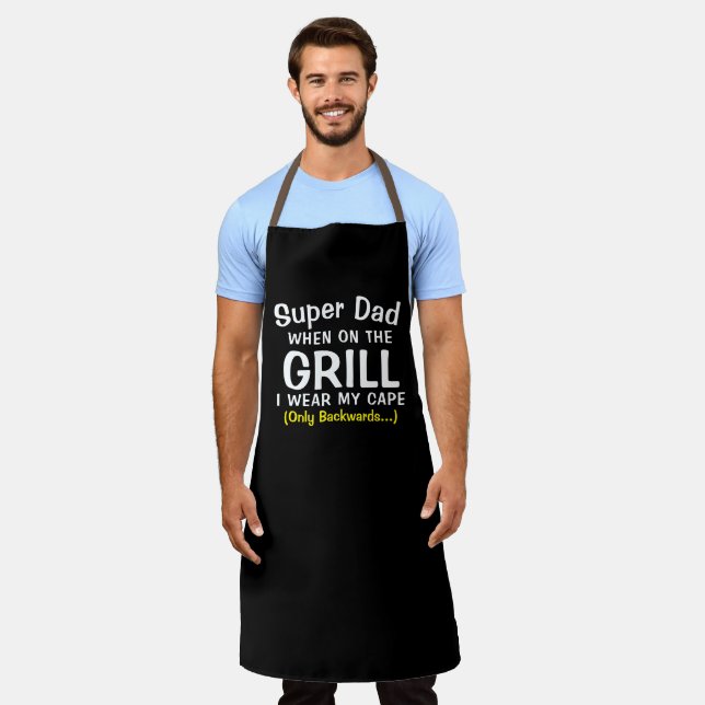 Tablier Héros Papa BBQ Apron - Pas de Cape Nécessaire Gril (Porté)