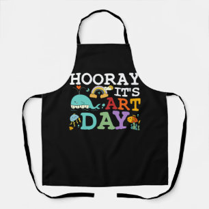 Tablier Heure Son Art Day Art Teacher Rainbow Cute Studen