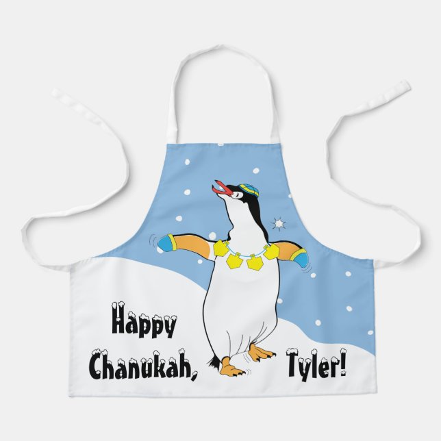 Tablier Heureux Chanukah Penguin Apron (Recto)