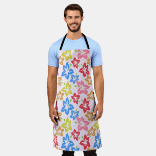 Tablier Hibiscus Coloré, Motif De Fleurs