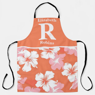 Tablier Hibiscus de pêche tropicale personnalisé