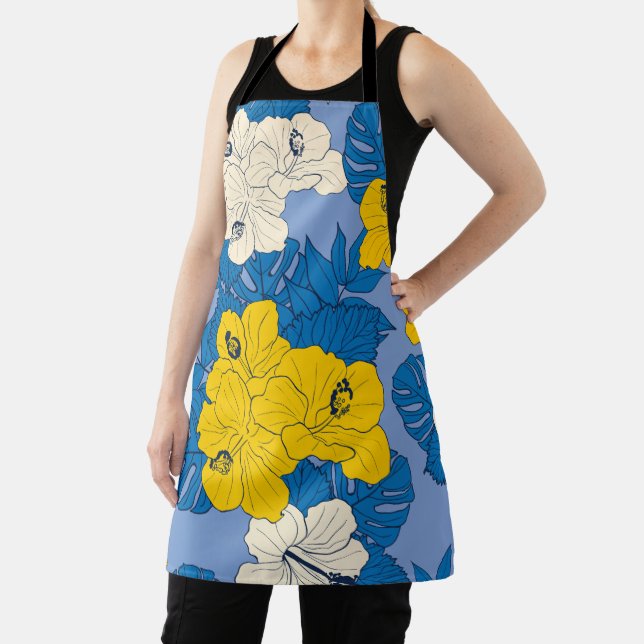 Tablier Hibiscus fleurs et feuilles (Insitu)