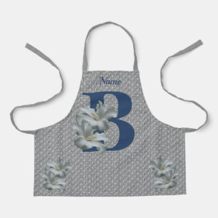 Tablier Hibiscus Flower Monogramme Initial B Nom