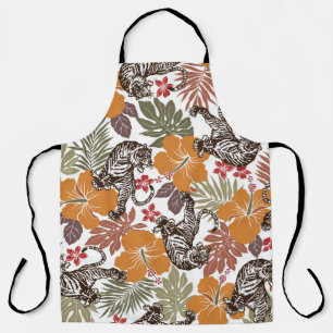 Tablier Hibiscus Tiger, Motif exotique.