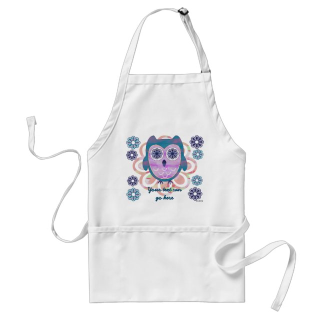 Tablier Hibou floral mignon (Devant)