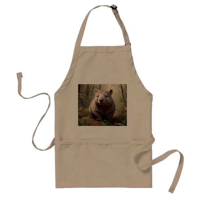 Tablier "Hidden in the Bush : An Aussie Wombat in the Wild (Devant)