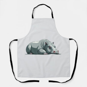 Tablier Hippopotamus adorable mignon animal dormant calme