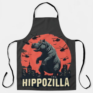 Tablier Hippozilla Éffrayant Moo Deng Hippo Halloween