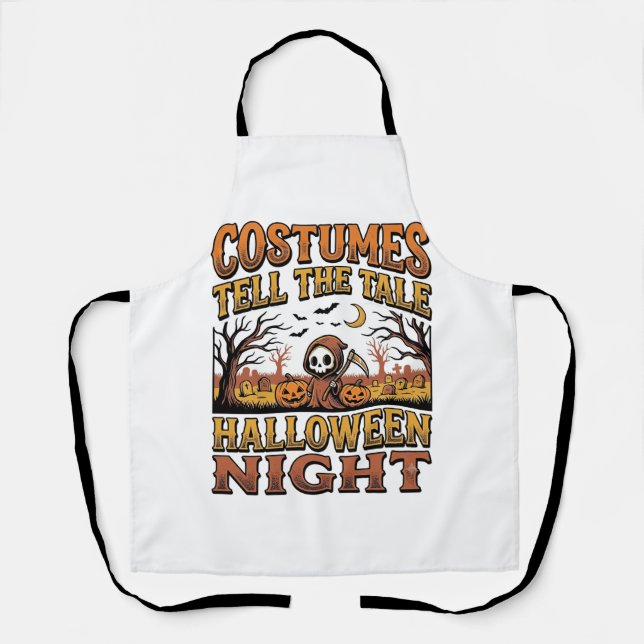 Tablier Histoire de costume d'Halloween Typographie de cim (Recto)