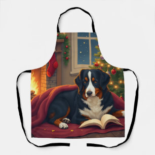 Tablier Histoire du soir de Noël du chien de montagne bern
