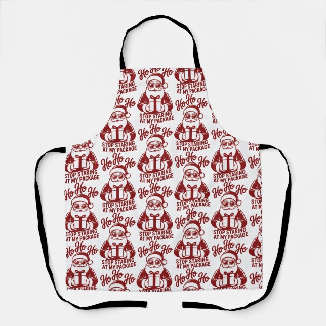 Tablier Ho Ho Ho Stop Staring At My Package Snarky Xmas (Recto)