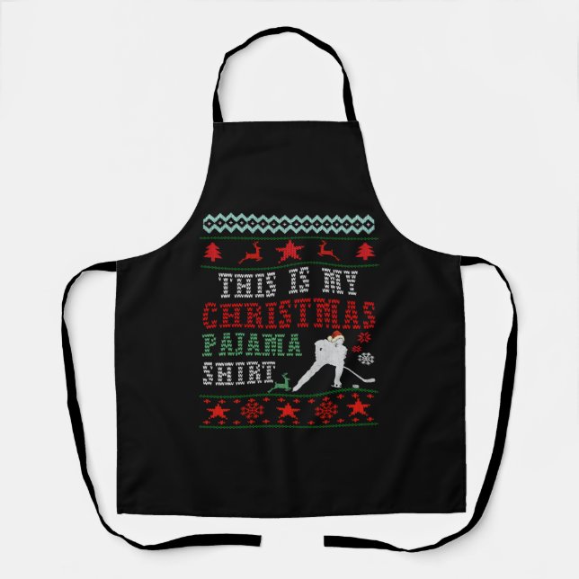 Tablier hockey sur pyjama de noël (Recto)