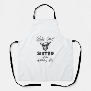 Tablier Holly Cow Soeur De L'Anniversaire Boy Highland Cow