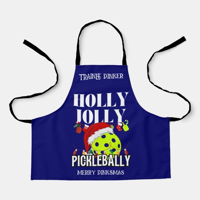 Tablier HOLLY JOLLY PICKLEBALLY Noël (Recto)