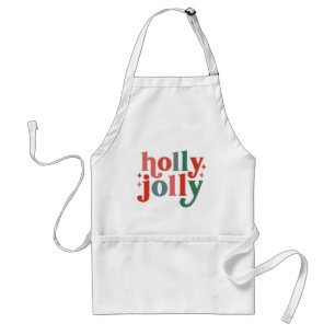 Tablier Holly Jolly - Typographie des Fêtes Rétro