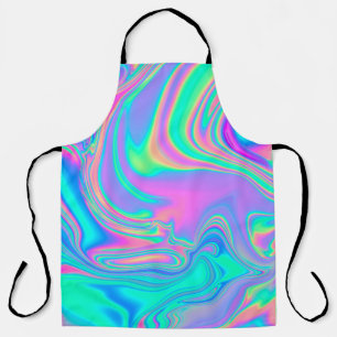 Tablier Holographie Iridescente : Neon Marbled Texture