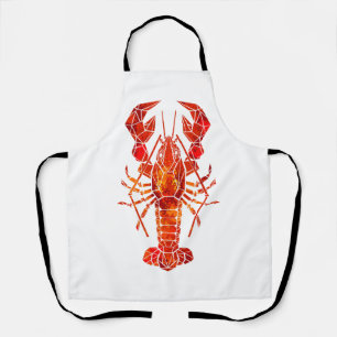 Tablier Homard polygonal rouge