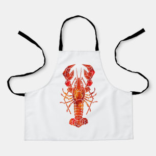 Tablier Homard polygonal rouge
